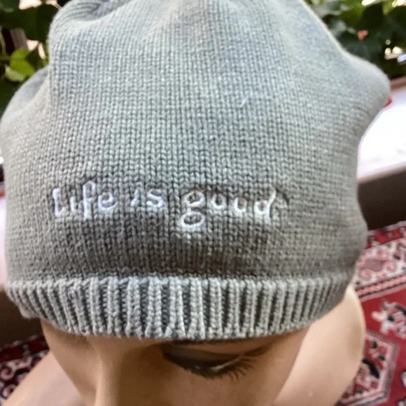 Cozy Beanie with Embroidered Design - Olive - Picture 2 of 3